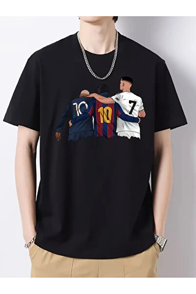 AEMİ Koza Legenda Trojka Štampano Oversize kroj 100% pamuk lu okrugla kragna ...