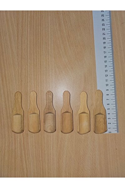 GECE KUŞU AHŞAP 6 Parça Tahta Kürek Ölçek Baharat Kaşığı