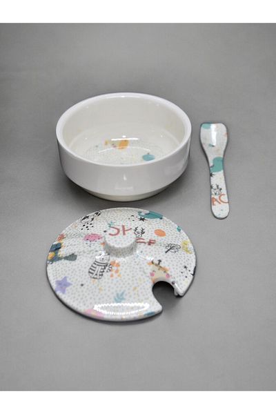 Freya Melamine Food Bowl with Spoon, Food Bowl with Lid