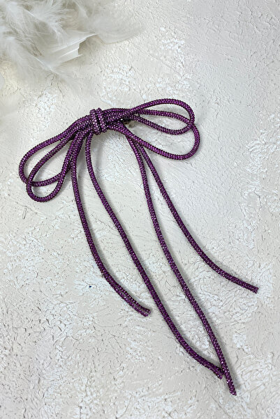 Limelia Cataramă automată Seyran Accesoriu de păr cu cataramă cu arc cu bijuterii Mov