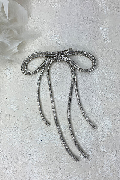 Limelia Cataramă automată Seyran Accesoriu de păr cu cataramă cu arc cu bijuterii Alb