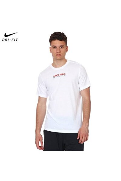 Nike Bisiiklet Yaka Düz Beyaz Erkek T-Shirt DM5677-100 M NK DF TEE DB NK PRO 2
