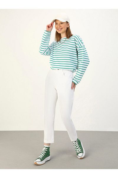 Benin Boyfriend Jeans with Leg Detail - White - Benin