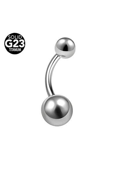 Bylin %100 G23 Titanyum Göbek Piercing - Bar Boy 12mm-İlk Delim-  1 Adet