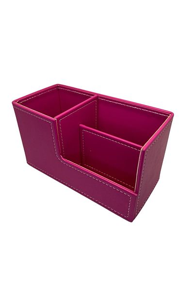 Inn Design Pack Desktop Leather Organizer Pen Holder (Beyoğlu Series) - Pastel Pink