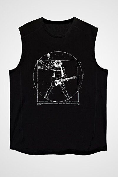 Darkhane Rock Da Vinci Black Unisex Cut Sleeve T-shirt