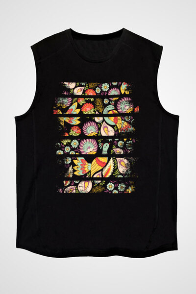 Darkhane Black Unisex Cuckoo Sleeveless T-Shirt - Cut Sleeve T-Shirt