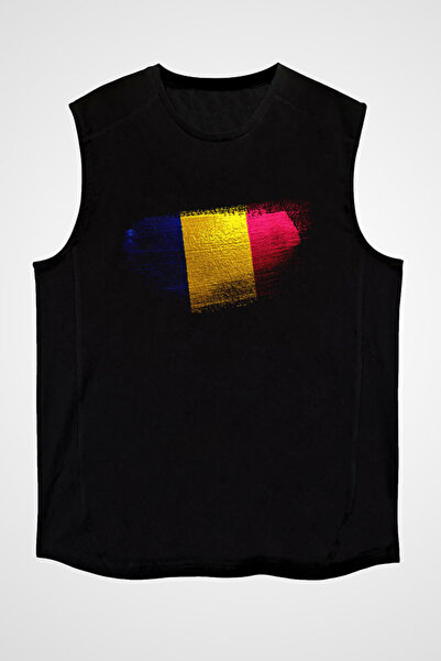 Darkhane رومانيا - رومانيا تي شيرت أسود بدون أكمام للجنسين