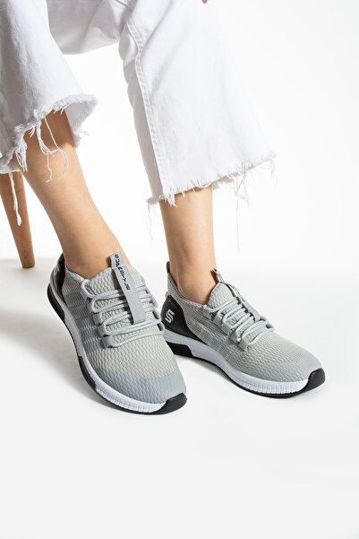 İnan Ayakkabı Unisex Insports Gri&siyah Günlük Hafif Taban (3cm Taban )