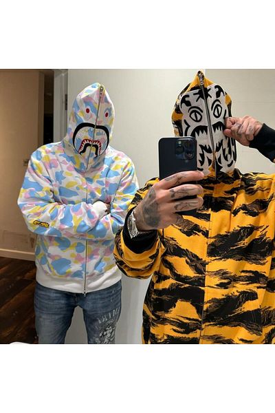 veira Tiger Bape Full Zip 3 Thread Thick Cardigan