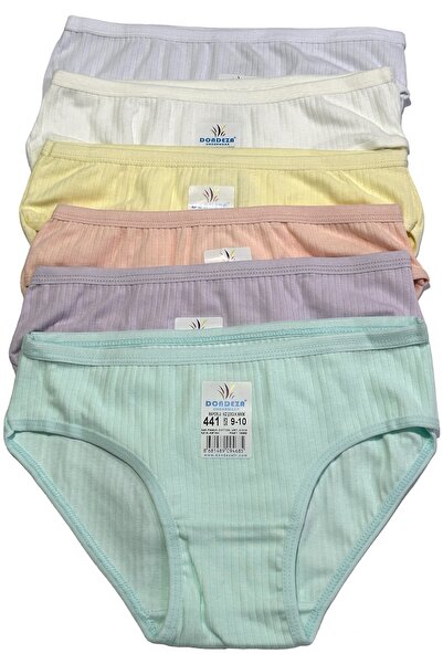 Kossiga Set de 6 chiloți din bumbac uni pentru fetiță, cu talie normală