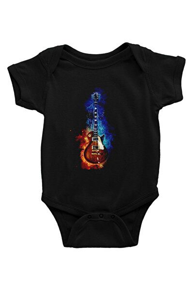 Darkhane Guitar Black Unisex Baby Bodysuit - Zıbın