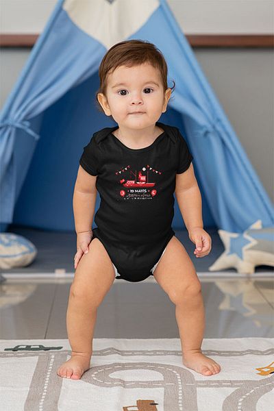 Darkhane 19 May Unisex black baby body - Youth and Sports Day bandirma - Zıbın