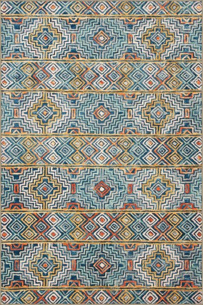 Rugs Modern Halı Blue Checkered Geometric Decorative and Woven Base Carpet 4307