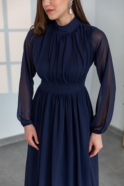 Secret Passion Lingerie New Season Lined Chiffon Fabric Flared Cut Midi Length Evening Dress Homecoming Dress