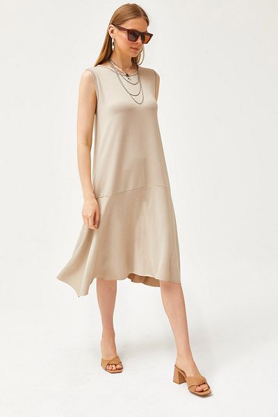 Olalook Damen-Strickkleid mit verziertem Rock und Kristallen, ELB-19002106