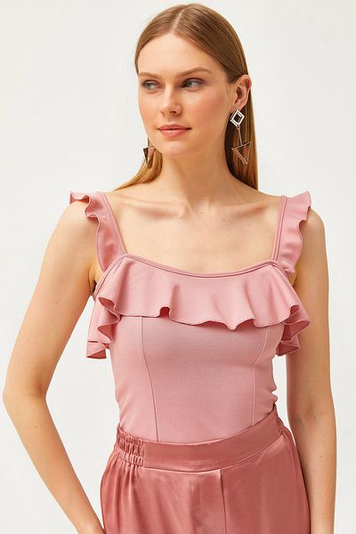 Olalook Γυναικεία λουράκι πούδρα Frilly πλεκτή μπλούζα BLZ-19002567
