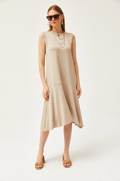 Olalook Damen-Strickkleid mit verziertem Rock und Kristallen, ELB-19002106