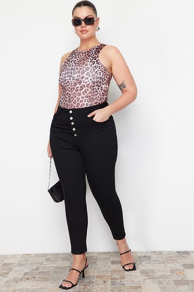 Trendyol Curve Μαύρο Skinny τζιν με ψηλή μέση μπροστά TBBSS22JE0373
