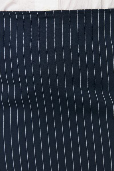 Trendyol Curve Navy Blue Striped Mini Woven Skirt TBBAW24AZ00047