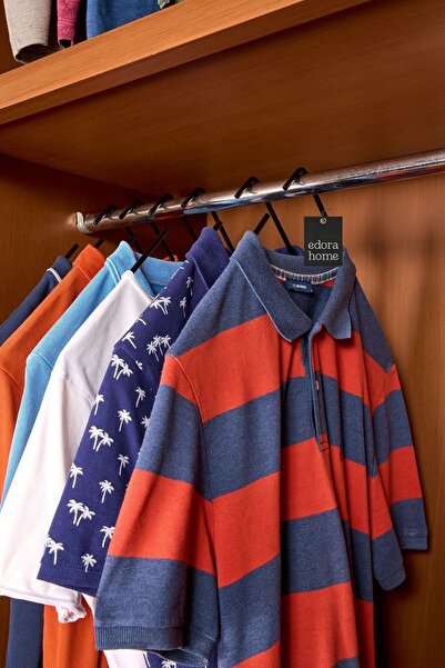 Edora Home Siyah 10'lu Üçgen Tişört, Elbise, Gömlek, Mayo Askısı, Şık Tasarım...