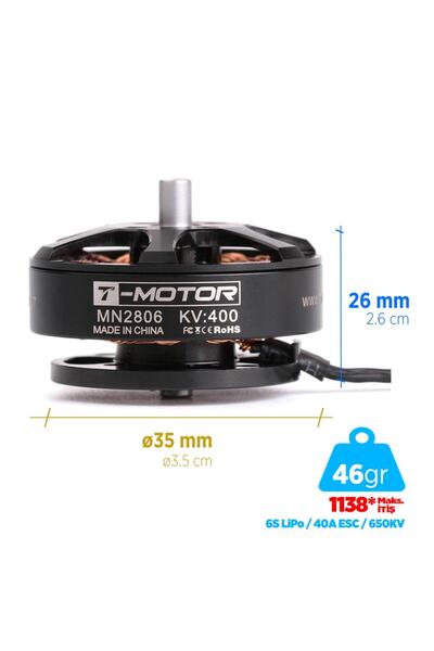 T-Motor Antigravity Mn2806 650kv Brushless Fırçasız Motor Multikopter Multiro...