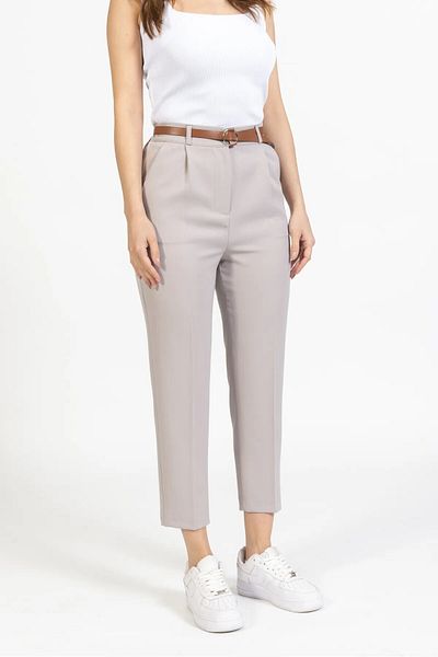 ribana Narrow-leg pleated belted seasonal fabric women's trousers