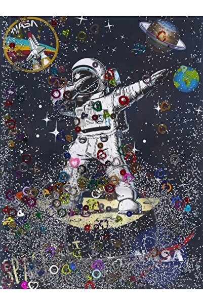 Şah-Mat دفتر ملاحظات بتصميم رائد فضاء مقاس A5 مع غطاء لامع وماء Şahmat-1085