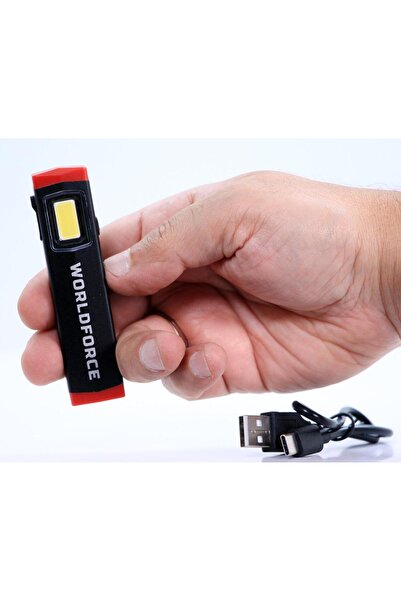 Worldforce ULTRA MİNİ ŞARJLI LED FENER 300 LÜMEN TİPSİ ŞARJ KABLOLU MANYETİK ...