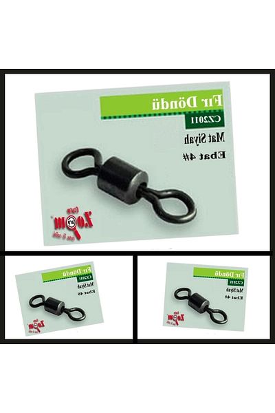 Uygunayakala Convenient-Catch Matte Black Rolling Swivel#4 (10 Pieces) Number 4 Swivels-OOM.074