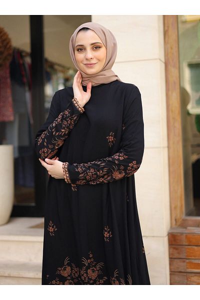 ZENANE Water Patterned Tunic - Black - ZENANE