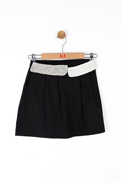 nk kids Lavin Girl's Bottom-Top Set (Strapped T-Shirt + Knitwear Jacket Blouse + Skirt 3-Piece Set)