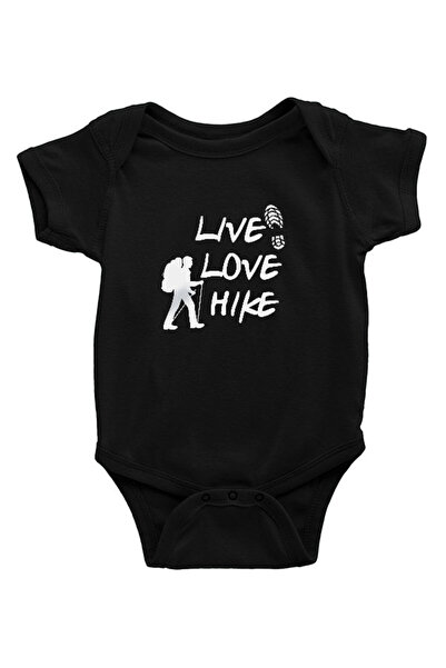 Darkhane Hiking - Trekking Black Unisex Baby Bodysuit - Zıbın
