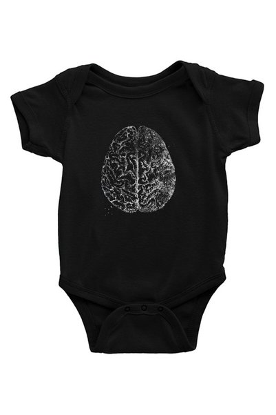 Darkhane بدلة أطفال للجنسين من Human Brain باللون الأسود - Zıbın