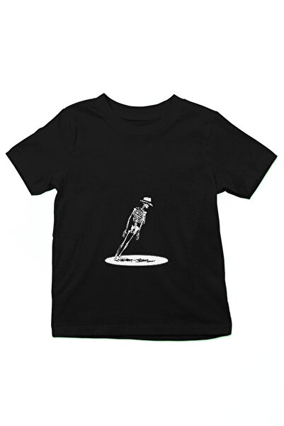 Darkhane İskelet Michael Jackson Siyah Unisex Çocuk Tişört T-Shirt