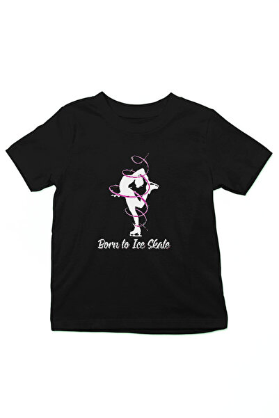 Darkhane تي شيرت للأطفال من الجنسين باللون الأسود من Born To Skate Ice، تي شي...