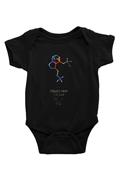 Darkhane Psilosibin Black Unisex Baby Bodysuit - Zıbın