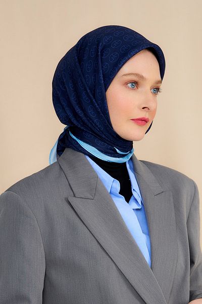 Modakaşmir Mk Βαμβακερό Φουλάρι Navy Blue