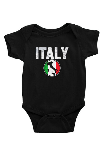 Darkhane Italy Black Unisex Baby Bodysuit - Zıbın