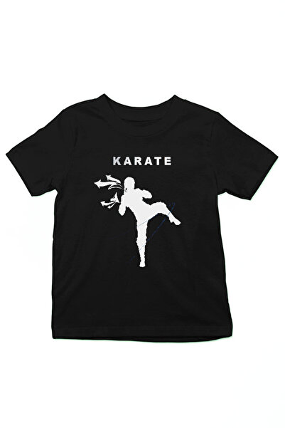 Darkhane تي شيرت أسود بنمط كاراتيه نينجا للأطفال للجنسين