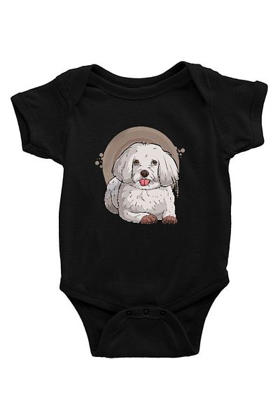 Darkhane black Pudel Unisex baby body - Zıbın
