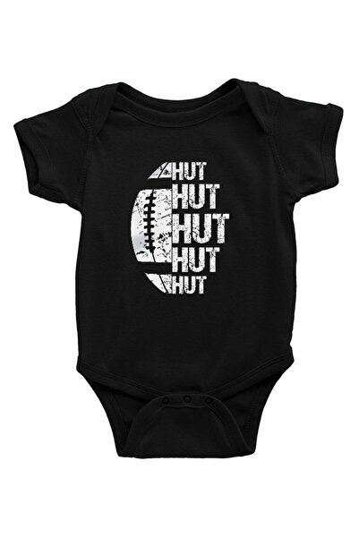 Darkhane black Unisex baby body - American Football ball - Zıbın