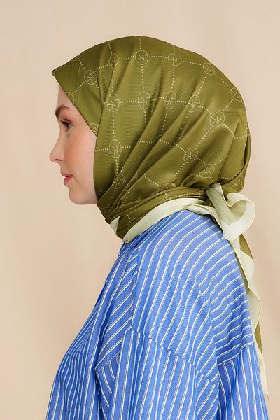 Modakaşmir Mk البقلاوة وشاح قطن كاكي
