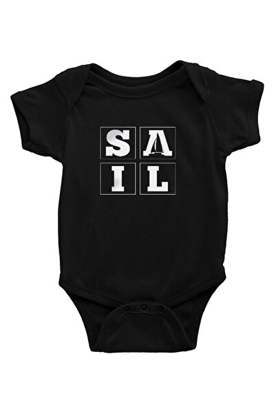 Darkhane Sail Black Unisex Baby Bodysuit - Zıbın