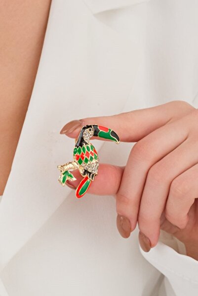 MRK Kadın Renkli Papağan Broş