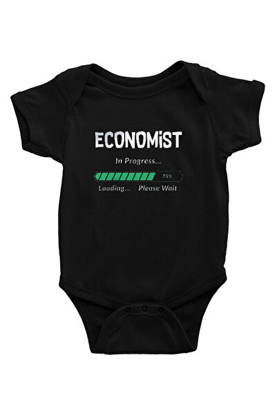 Darkhane Ekonomist Black Unisex Baby Bodysuit - Zıbın