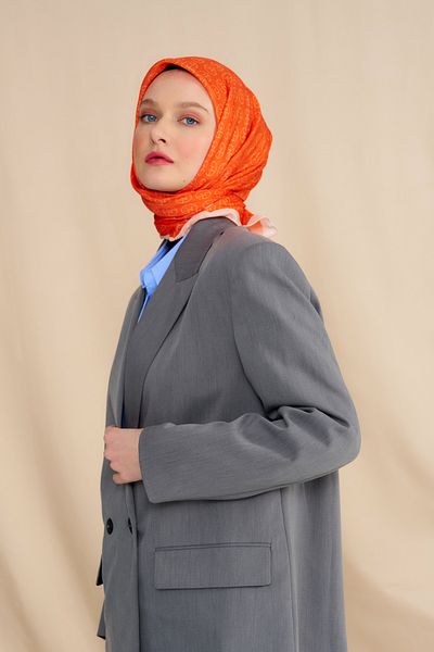 Modakaşmir Eșarfă din bumbac Mk portocaliu