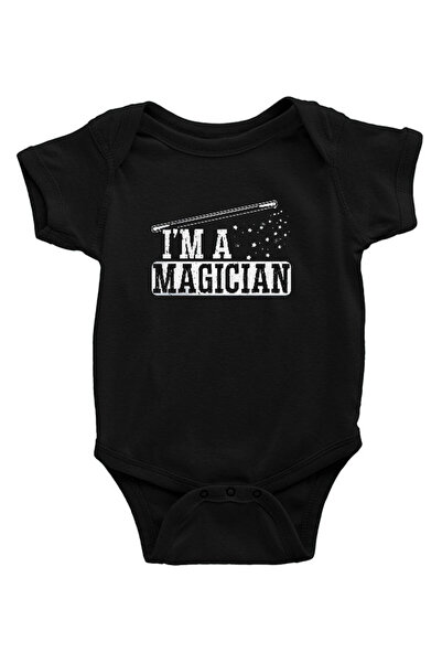 Darkhane Sihirbaz Black Unisex Baby Body - Zıbın