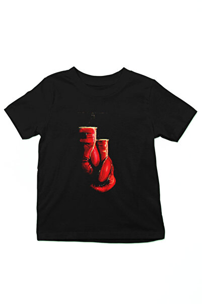 Darkhane Kick Boks Eldivenleri Siyah Unisex Çocuk Tişört T-Shirt