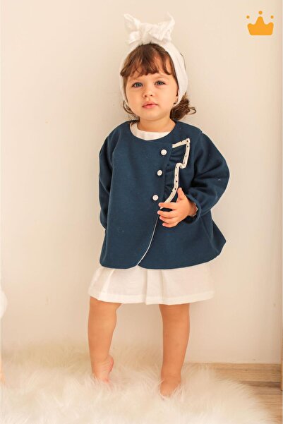 Babyhola Şık Bayramlık Kız Çocuk Ceket Elbise 2'li Takım 2323